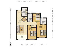 富景都会公寓 3室2厅2卫 95m² 3200元/月