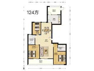 望钰和府南区 3室2厅2卫 120.00m² 1500元/月