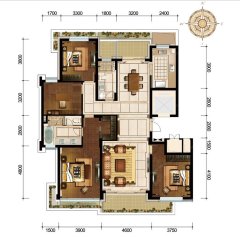 绿城之江一号 3室2厅2卫 112.00m² 2500元/月