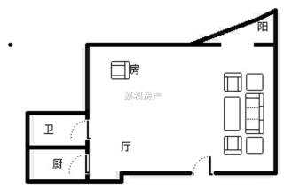 华庭云顶 1室1厅1卫 37.00m² 1400元/月