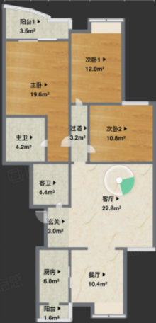 鸣翠桃源（公寓住宅） 3室2厅2卫 138.55m² 145万