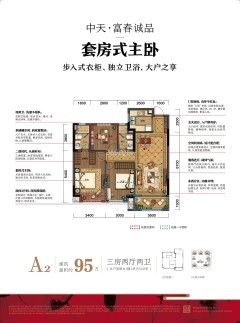 中天富春诚品 3室2厅2卫 98.52m² 165万