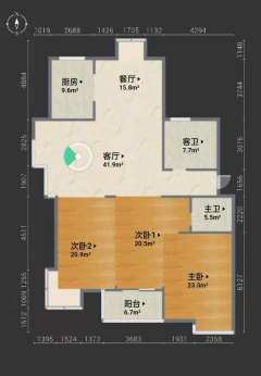 浪漫香槟(西区) 3室2厅2卫 122.00m² 199万