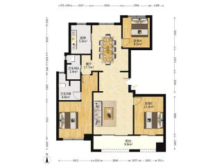 万科大家九都会(公寓住宅) 3室2厅2卫 116.33m² 230万