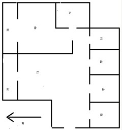东方茂 3室2厅2卫 120.00m² 2000元/月