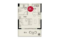 新帝朗郡 1室1厅1卫 51.64m² 2500元/月