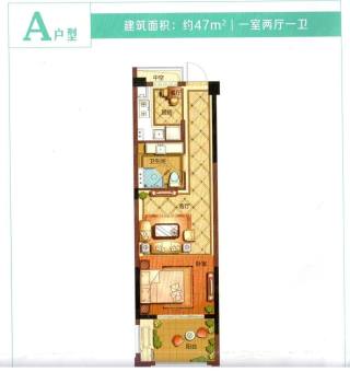 野风春晓 1室1厅1卫 47.00m² 53万