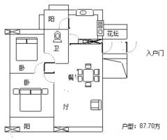 铭鹤花园 2室2厅1卫 88.00m² 175万