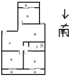 篁外 3室2厅2卫 90.00m² 3800元/月