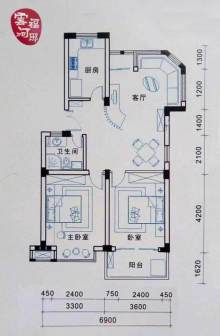 云河福邸 2室2厅1卫 86.82m² 159万