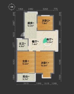 清风阳光苑 3室2厅1卫 84.05m² 204万