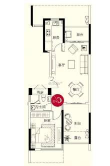 新帝朗郡 2室2厅1卫 86m² 3500元/月